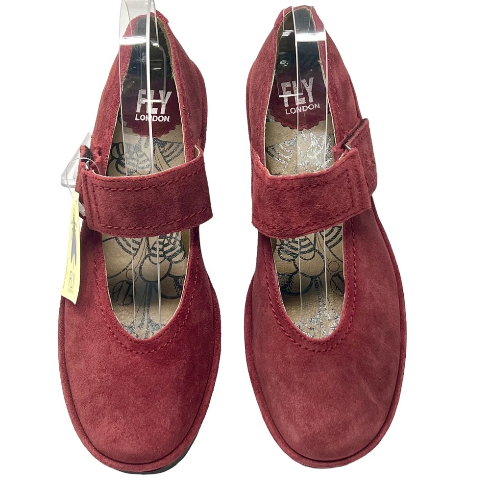 Fly London Women's Robi Mary Jane rust Suede Wedges size 39/8-8.5 NWT 🪰 - Picture 2 of 16